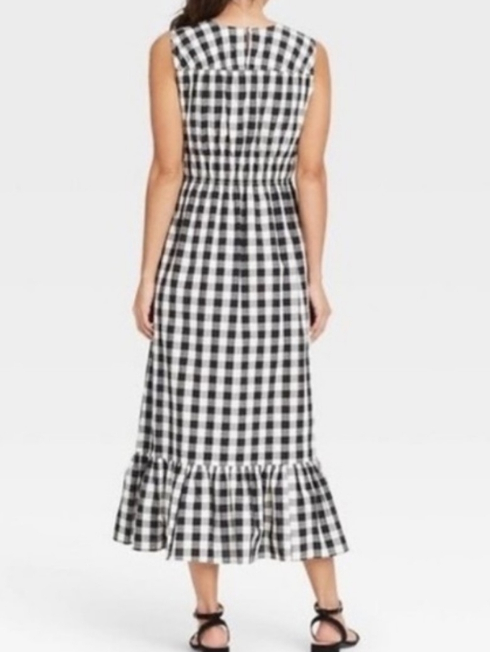 A New Day Black and White Gingham Sleeveless Dress Size Small - Picture 3 of 13